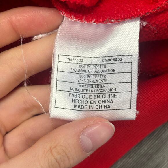 Ohio State Hoodie Nike Buckeyes Red White Mens M OSU Center Swoosh Sweatshirt - Picture 6 of 8